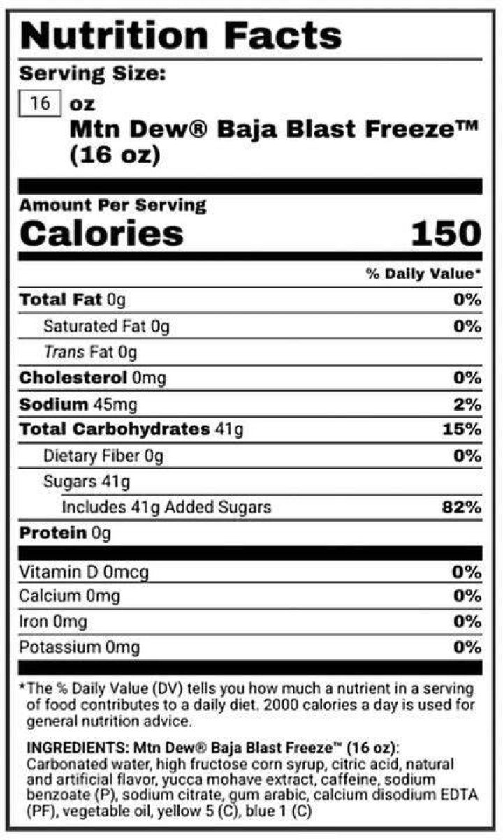 20 Baja Fresh Nutritional Facts